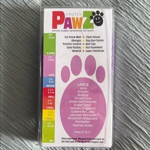 12 Reusable Protex Pawz Waterproof Dog Boots Large Purple